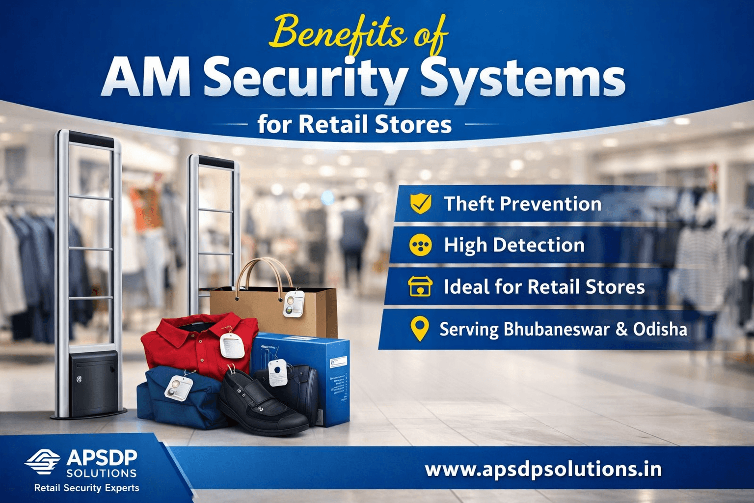 Benefits of AM Security Systems for Retail Stores | APSDP Solutions Bhubaneswar